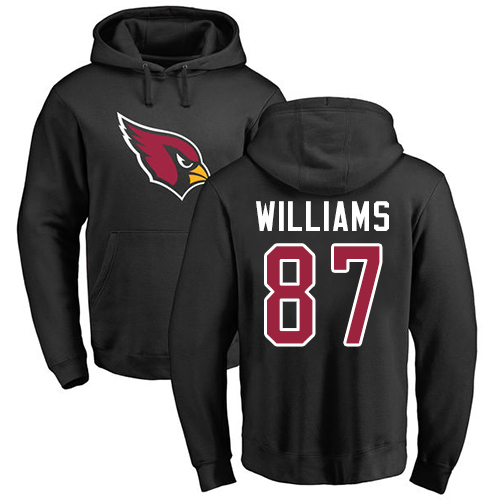 Arizona Cardinals Men Black Maxx Williams Name And Number Logo NFL Football #87 Pullover Hoodie Sweatshirts